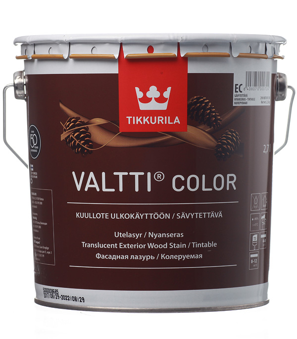 картинка Антисептик Tikkurila Valtti Color декоративный для дерева бесцветный 2,7 л от магазина Ютек