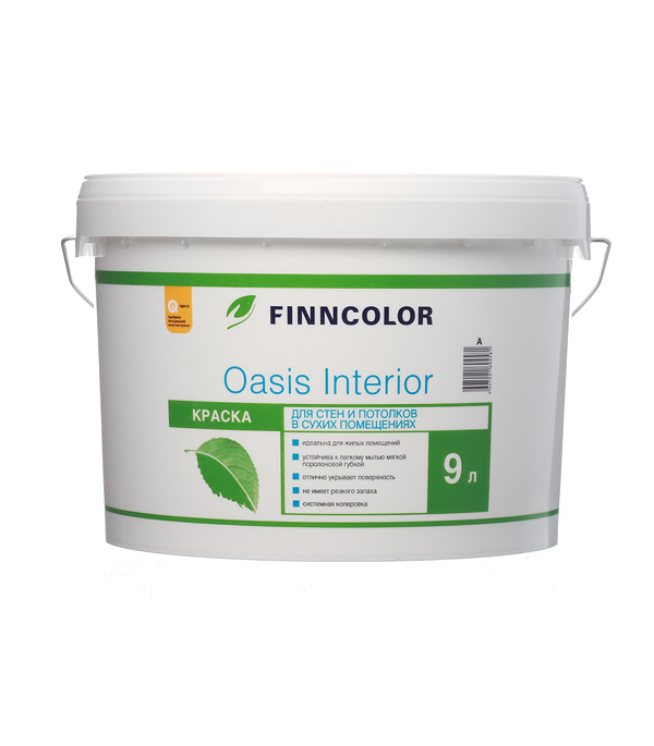 картинка Краска водно-дисперсионная интерьерная Finncolor Oasis Interior белая основа А 9 л от магазина Ютек