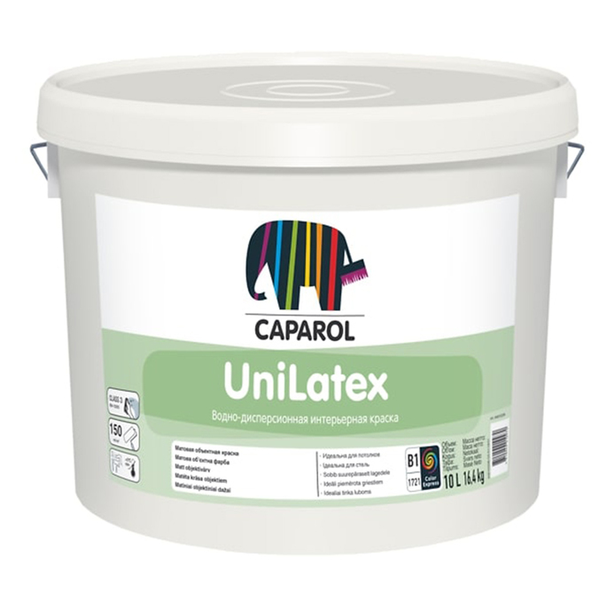 картинка Краска водно-дисперсионная Caparol Unilatex влагостойкая белая база 1 10 л от магазина Ютек